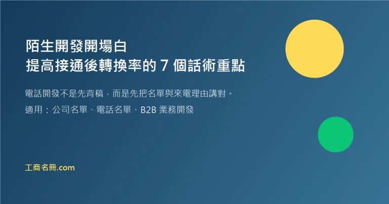 電話開發開場白與陌生開發話術重點封面圖