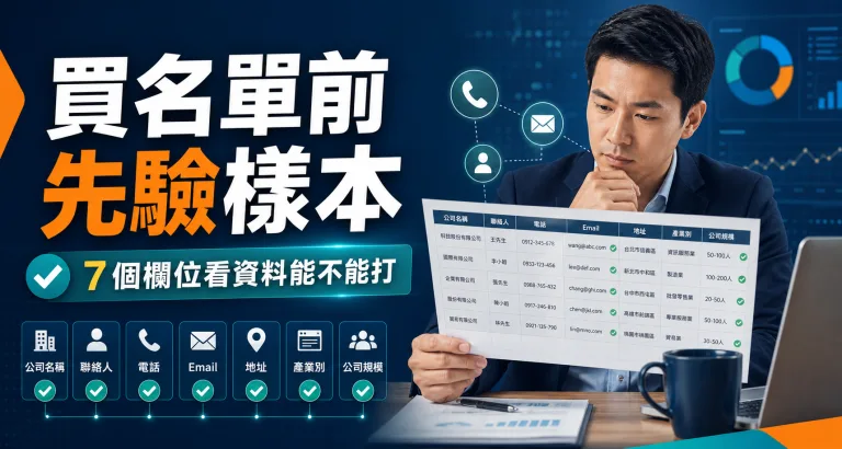 買名單前先驗樣本與欄位檢查示意圖